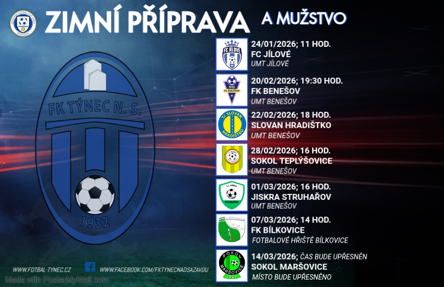 A mužstvo – zimní příprava 2026
